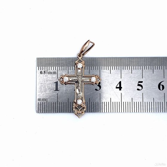 Золотой крест с камнями 585пр. вес: 2,06гр