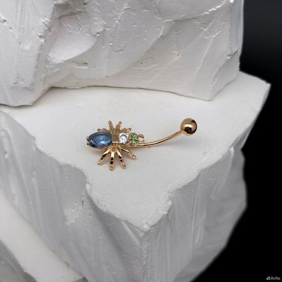 Золотой пирсинг с камнями 585пр. вес: 2,15гр