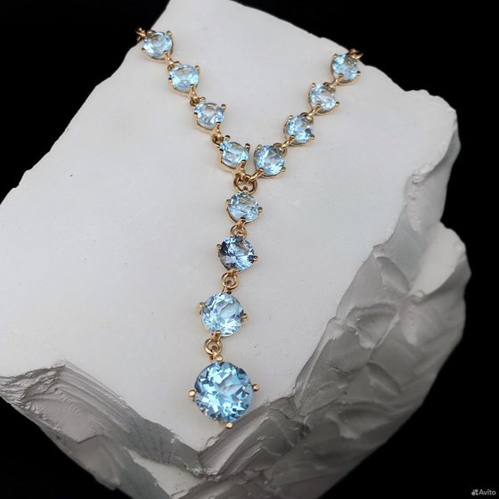 Золотое колье с камнями 585пр. длина: 54см
