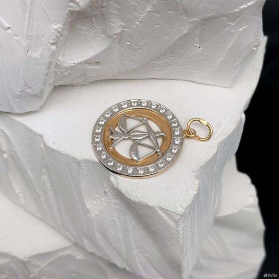 Золотая подвеска с камнями 585пр. вес: 1,57гр
