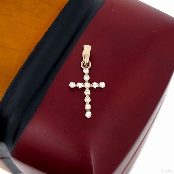 Золотой крест с камнями 585пр. вес: 0,45гр